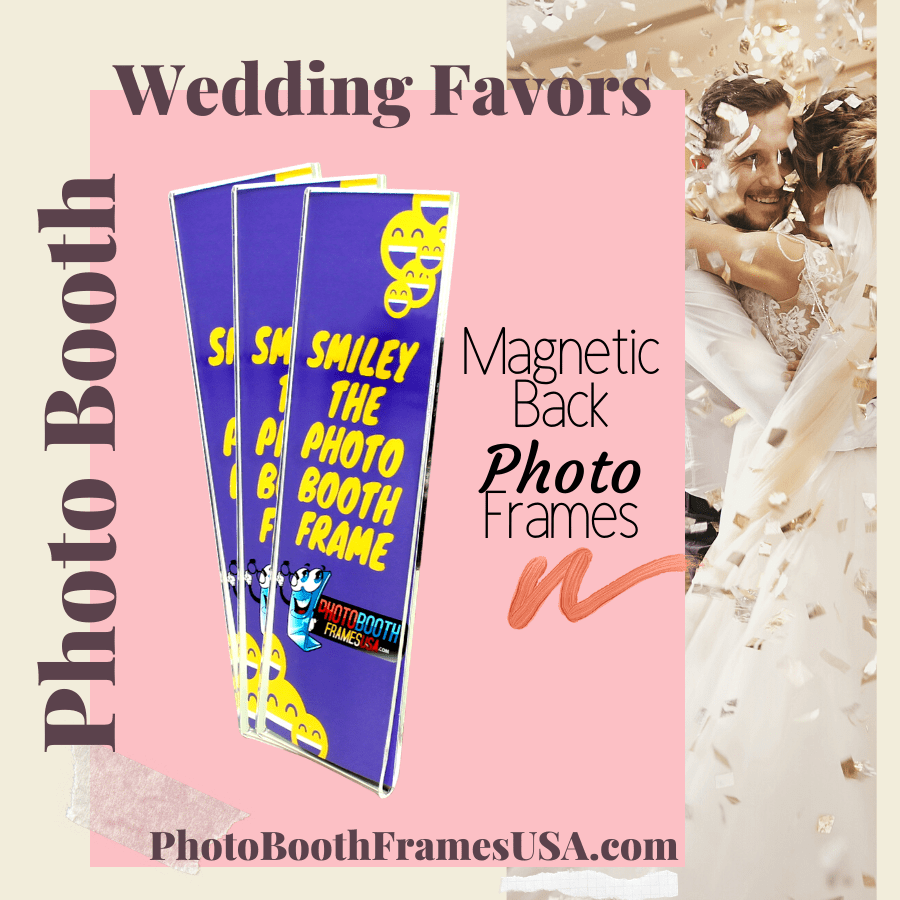 Magnetic back Photo booth wedding favors